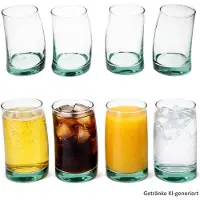 MamboCat Sail 8er Set Trinkgläser 210ml Recycling-Glas 8 Personen Wasser-Glas Limo