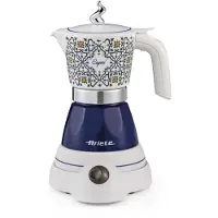 Ariete 1358 Capri Moka Aroma, Elektrische Espressokanne, 0,14 l, Gemahlener Kaffee, 400 W, Blau, Weiß