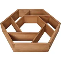 Needs&wants® Multi Hochbeet mit 7 Pflanzkästen sechseckig aus Holz für Garten Balkon Terrasse, Kräuterbeet-Rahmen Pflanzbeet Blumenbeet niedrig