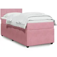 vidaXL Boxspringbett mit Matratze Rosa 80x200 cm Samt