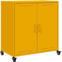 vidaXL Sideboard Senfgelb 68x39x72 cm Stahl
