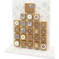 Itenga Deluxe Adventskalender "Schneeflocken" zum Aufstellen und Füllen (Z15)