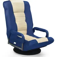 Goplus Bodenstuhl mit Verstellbarer Rückenlehne, Klappbarer Bodensessel, Drehbares Faules Sofa, Gepolstertes Bodensitzkissen, mit Armlehne, für Meditation Yoga