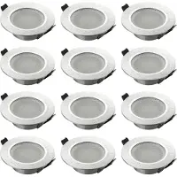 SEBSON 12x Einbaurahmen Bad Alu gebürstet LED Decken Strahler inkl GU10 Fassung