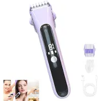 Dopwii Elektrischer Damen-Haarentferner USB wiederaufladbar, Doppelkopf Rasierer für Ganzkörper, Intimbereich & Beine, ABS, Lila