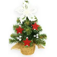 LAALU Geschmückter künstlicher Weihnachtsbaum mit 23 Ornamenten TINY 5 im Topf 25 cm
