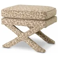 Casa Padrino Luxus Hocker mit Leoparden Design Beige - Luxus Wohnzimmer Möbel