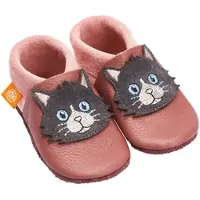 Orangenkinder Krabbel- und Hausschuhe Katze, rosa, 22