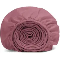 Yumeko Kinder Spannbettlaken Gewaschene Perkal-Baumwolle 60x120 Rosa - Eco, Bio & Fairtrade
