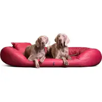 Tierlando Orthopädisches Hundebett SAMMY | Pflegeleichtes Kunstleder | L-XXXXL - Größe: 140x105cm | Farbe: 04 Dunkelrot