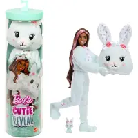 Barbie Cutie Reveal Puppe und Zubehör, Häschen der Cuddly-Reihe mit 10 Überraschungen, Modepuppe, Weiblich, 3 Jahr(e), Mädchen, 303 mm, Mehrfarbig
