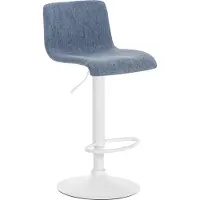 CLP Barhocker Hover mit Stoffbezug blau Material Gestell Metall matt weiss
