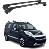 Omtec Dachträger für Fiat Fiorino Qubo Bipper Nemo Gepäckträger Aluminium Schwarz 2x