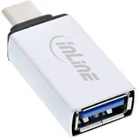 InLine USB 3.2 Gen.2 Adapter, USB-C Stecker an A Buchse, USB type C male, USB-A, Silber