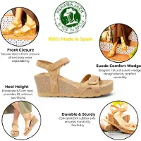 Panama jack Damen Keilbark Braune Wildledersandalen – Julia B74