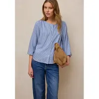Street One Studio Carmenbluse im Seersucker-Style mit Streifen