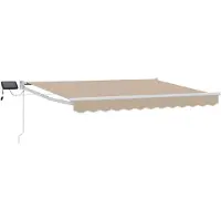 vidaXL Manuelle Gelenkarmmarkise mit LEDs Beige und Weiß 3,5 x 2,5 m