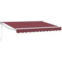 vidaXL Ausziehbare Markise Bordeauxrot 3,5 x 2 m Polyester und Metall