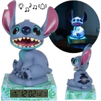 Sarcia.eu DISNEY Stitch 3D Nachtlicht mit Wecker und Kalender, leuchtende Figur mit Licht- und Soundfunktion