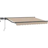 vidaXL Manueller Markisenrahmen mit LEDs Beige und Anthrazit 2,5 x 2 m