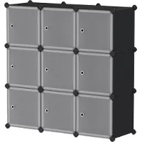Songmics Schuhregal, Regalsystem mit 9 Würfeln, Kleiderschrank aus Kunststoff LPCB35116HS