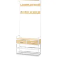 Vasagle Garderobe mit Schuhbank, Schuhaufbewahrung, 2 Schubladen HSRB35429YA01