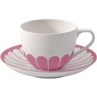 Villeroy & Boch Fleur Couleur Cappuccinotasse mit Untertasse