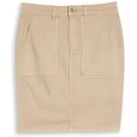 Tom Tailor Damen Jeansrock mit aufgesetzten Taschen, braun, Uni, Gr. 36