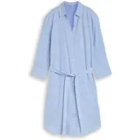 Tom Tailor Damen Blusenkleid mit Bindegürtel, blau, Uni, Gr. 42