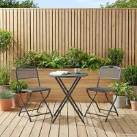 vidaXL CLORIS Gartenstühle 2 pcs Anthrazit 52,5 x 46 x 82 cm Eisen - Gartenstühle CC576