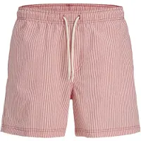 Jack & Jones Badeshorts "Maui" in Rot/ Weiß - XL