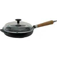 Ronneby Bruk Maestro Bratpfanne hoch, Ø 25 cm, mit Glasdeckel und Eichenholzgriff
