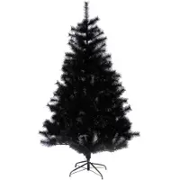 Generic Rebecca Mobili Schwarzer Weihnachtsbaum, Moderne Künstliche Bäume, 325 Äste, PVC, Kreuzständer aus Metall, 180 cm