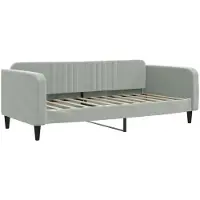 Syfax Tagesbett Hellgrau 100x190 cm Samt