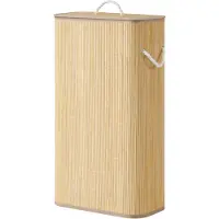 Songmics Wäschekorb mit Deckel, 60 L, Wäschesammler Bambus LCBB35076YZ01