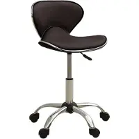 Syfax Brauner Kunstleder Bürostuhl höhenverstellbar schwenkbar Rollen bis 110 kg Sitzbreite 46 cm