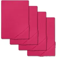 Setex Feinbiber Spannbettlaken pink 90 x 200 cm 4er-Set