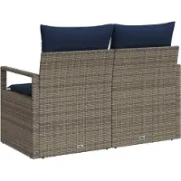 vidaXL Garten-Sofa mit Kissen 120 x 62 x 69 cm Poly-Rattan