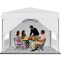 ACXIN Pop-Up Pavillon 3x3 m, Ein-Knopf Schnellaufbau, faltbares Party- & Gartenzelt, wasserdicht & UV-Schutz, mit 4 Seitenwänden, inkl. Tragetasche – Weiß