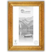Clamaro Bilderrahmen Antik Massivholz 'GENUA' Shabby Chic Vintage Barock | Gold | , Größe:85x50