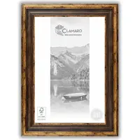 Clamaro Bilderrahmen Antik Massivholz 'GENUA' Shabby Chic Vintage Barock | Gold Braun | , Größe:43x33