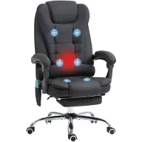 Vinsetto Bürostuhl mit Massagefunktion, PC-Stuhl mit Liege- & Wärmefunktion