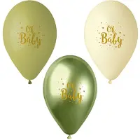 Papstar Luftballons Ø 29 cm grün "Oh Baby", 12 x 6 Stück 72 Stück
