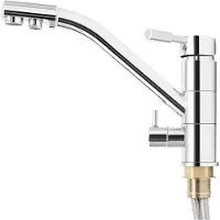 Markenlos 3 Wege Wasserhahn Küchenarmaturen 3 Wege Wasserhahn für Küche Badezimmer Waschküche 360° drehbarer Küchenarmatur für Osmoseanlage