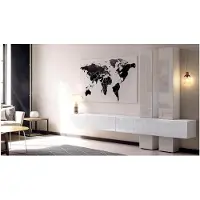 Markenlos Wohnwand Moja, Germany, Weiß matt & Weiß/Sandgrau Hochglanz - Moderne Anbauwand für Ihr Wohnzimmer (BxHxT) 330 x 204 x 39 cm