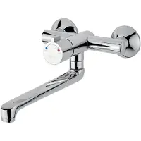 Markenlos Thermostat-Waschtisch-/Spültischbatterie der Serie 908 mit klinischem Hebel und schwenkbarem Auslauf 200 mm
