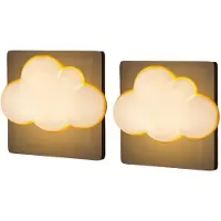 Dopwii 2er LED Nachtlicht Steckdose – Wolkenform, Lichtsensor, Energiesparend, Weiches Licht für Schlafzimmer & Flur