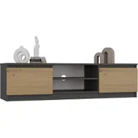 BellaFurn Moderne TV-tafel Malwa 140 cm - Minimalistisch design met kabelmanagement | Antraciet / Artisan