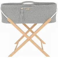 BellaFurn Handgefertigtes Boho-Babybett – Kinderbett – mit antibakterieller Matratze und Holzständer
