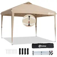 Sekey Faltpavillon 3x3 m, wasserdicht, UV-Schutz 50+, belüftet, 3 Höhen, stabil & windfest